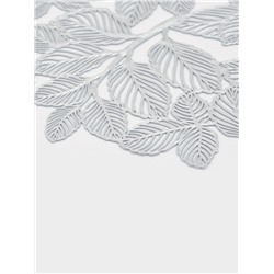 Набор салфеток сервировочных на стол Доляна «Листья», 38×38 см, 4 шт., ПВХ, серебристый