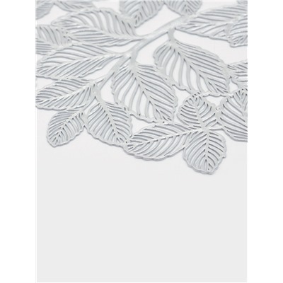 Набор салфеток сервировочных на стол Доляна «Листья», 38×38 см, 4 шт., ПВХ, серебристый