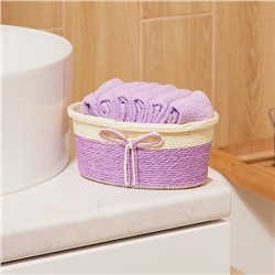 Салфетки махровые декоративные «Этель», 6 шт., 30×30 см, хлопок 100%, фиолетовые