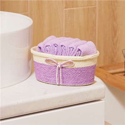 Салфетки махровые декоративные «Этель», 6 шт., 30×30 см, хлопок 100%, фиолетовые