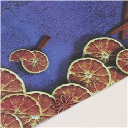 Фотофон двусторонний картон плотность 350 г «Морозный узор и апельсины» 50×50 см