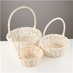 УЦЕНКА Набор корзин «Косичка», 3 шт, 35×12/38 см, 29×11/32 см, 24×10/27 см, ива