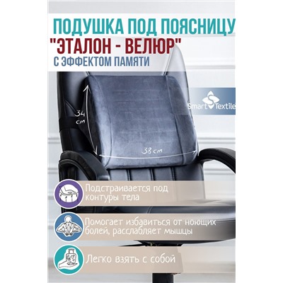 Подушка под поясницу с эффектом памяти Эталон-Велюр р. 33*33*11 см НАТАЛИ, 980738