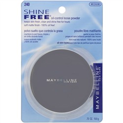 Maybelline, Легкая пудра Shine Free, предотвращающая появление жирного блеска, средняя, 19,8 г