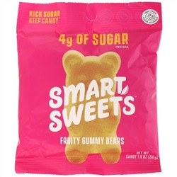 SmartSweets, Fruity, Gummy Bears,  Raspberry, Apple, Lemon, Peach, 1.8 oz (50 g)