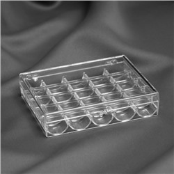 Органайзер для ниток, на 25 шпулек, 12.3×10×2.5 см, прозрачный