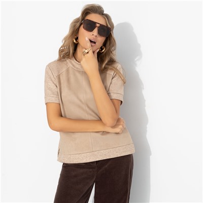 Водолазка из экозамши, Фирменное приветствие (песочная)