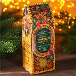 Подарочный набор новогодний «Крепкого здоровья»: чай и крем-мед 120 г