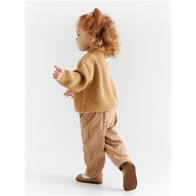 Брюки детские Крошка Я «Горошек», рост 74-80 см, бежевые