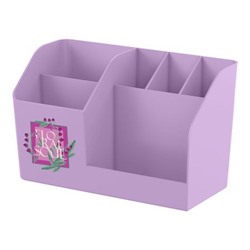 Подставка для письменных принадлежностей "Submarine" Floral Soul фиолетовая 8,5х10х17,2 см 6 отделений 61604 ErichKrause