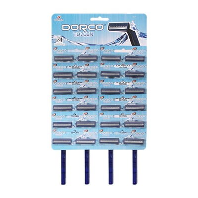 Станок для бритья одноразовый DORCO TD-708 (1 шт.) (аналог Жиллетт-2), (24X1шт. =24 станка) на карте TD 708-24PС