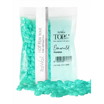 ItalWax Ital Wax Воск горячий пленочный для депиляции «Изумруд» в гранулах / Top Line Emerald, 100 г 28124