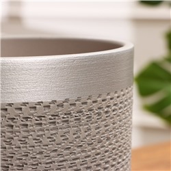 Горшок для цветов «Брюссель», 4.2 л, d=20.2 см, h=18.5 см, керамический, с поддоном, серый