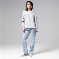 Лонгслив с разрезами на рукавах, Образ решает (grey)