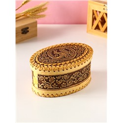 Шкатулка для украшений «Маленькая белочка», овальная, 14×9×6 см, береста