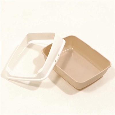 Лоток для кошек без сетки 50.5×39×23 см, бежевый