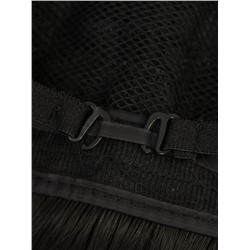 Парик искусственный, с чёлкой, имитация кожи, 30 см, 160 г, чёрный(#SHT3)