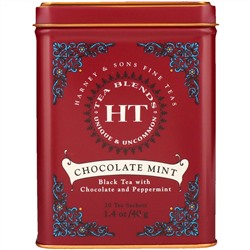 Harney & Sons, HT Tea Blend, со вкусом шоколада и мяты, 20 чайных саше, 40 г (1,4 унции)