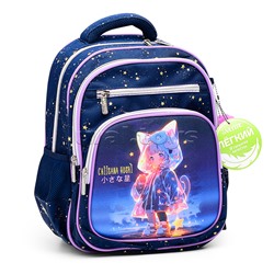 Рюкзак "Grade. Chiisana Hoshi" школьный жесткий 37x28x16 см (16 л) вес 700 г, 1 отделение на молнии с разделителями для учебников, 1 отделение с органайзером, 2 передних кармана, 2 боковых кармана сеткой на резинке, эргономичная формоустойчивая вентилируе