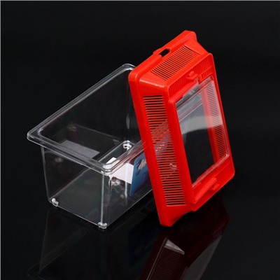 Переноска прямоугольная, 17.6×11.2×13 см, красный