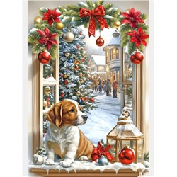 Алмазная мозаика 22х32 "В ожидании праздника" c подр., с полн. заполн. (24цв) (класс.)