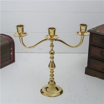 Подсвечник на 3 свечи «Замок», 23 см, латунь