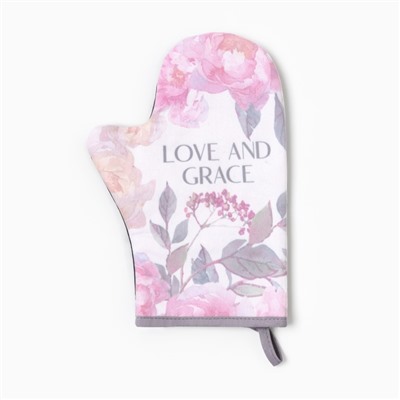 Набор кухонный Love: варежка 20×28 см, полотенце, 35×60 см, вафля