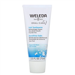 Weleda, Oral Care, солевая зубная паста, без фторидов, со вкусом перечной мяты, 75 мл (2,5 жидк. унции)