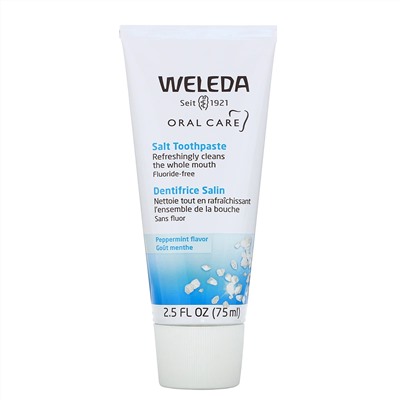 Weleda, Oral Care, солевая зубная паста, без фторидов, со вкусом перечной мяты, 75 мл (2,5 жидк. унции)