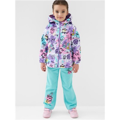 Куртка текстильная с полиуретановым покрытием для девочек (ветровка)