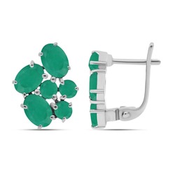 Серьги из серебра изумруд берилл, Индира