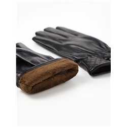 Перчатки женские с пуговками, безразмерные, с меховым утеплителем, цвет чёрный