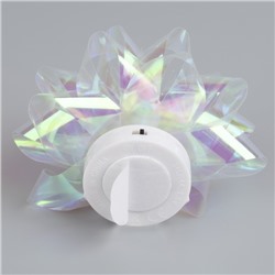 Светодиодная игрушка «Бант-звезда» 10 см, от батареек LR44×3, свечение мульти, перламутровая