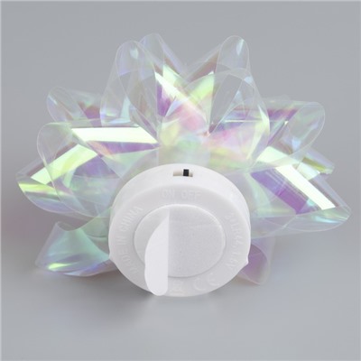 Светодиодная игрушка «Бант-звезда» 10 см, от батареек LR44×3, свечение мульти, перламутровая