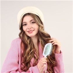 Расчёска массажная, широкая, вентилируемая, 8.5×20.5 см, PVC коробка, цвет белый/бирюзовый