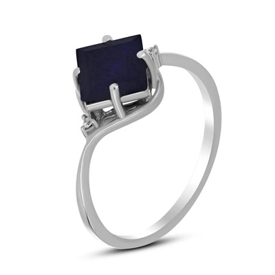 Кольцо, 1 сапфир корунд квадрат 7 мм/1.09 ct, Гликерия