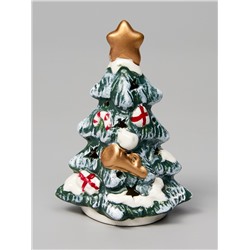 Светодиодная фигура «Зелёная Ёлка», 9.8×5.5×6.5 см, 1 LED, керамика, от батареек LR44×3, тёплый белый свет