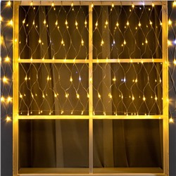 Гирлянда «Сеть» 1.2×1.5 м, IP44, УМС, прозрачная нить, 36 LED, свечение тёплое белое, мерцание белым 24 В