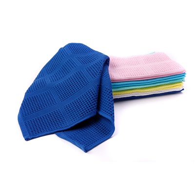 Полотенце вафельное гладкокрашеное - Ярко-синий