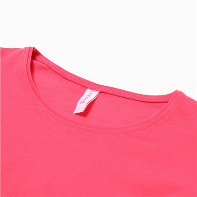 Лонгслив для девочки, цвет яр.розовый, рост 146