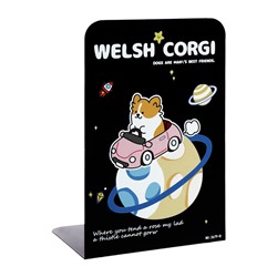 Держатель (ограничитель) подставка для книг, 2 штуки «Собачки» черные
