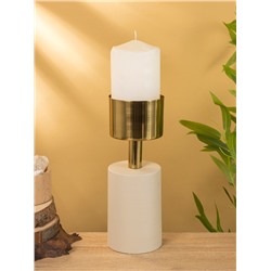 Подсвечник на 1 свечу «Кубок», 10×10×28.5 см, бежевый с золотом