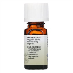 Aura Cacia, чистое эфирное масло, органический мускатный шалфей, 7,4 мл (0,25 жидк. унции)