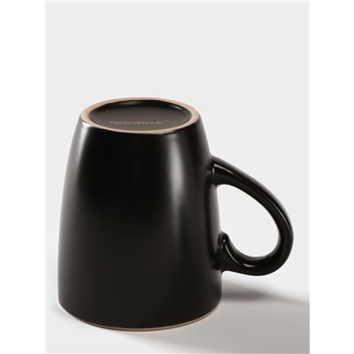 Кружка Доляна «Ваниль», 350 мл, керамика, чёрная