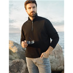 Свитшот с воротом стойкой на молнии из эластичного футера двухнитки