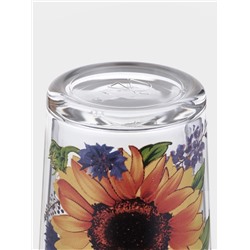 Набор для напитков «Подсолнух», 7 предметов: кувшин, 6 стаканов, стекло, прозрачный, жёлтый