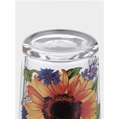 Набор для напитков «Подсолнух», 7 предметов: кувшин, 6 стаканов, стекло, прозрачный, жёлтый