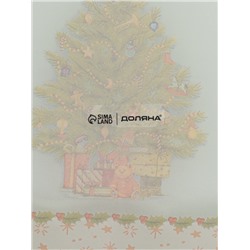 Блюдо новогоднее сервировочное Доляна «Рождественская ель», 29.5×19.5 см, стекло, белое, зелёное