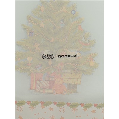 Блюдо новогоднее сервировочное Доляна «Рождественская ель», 29.5×19.5 см, стекло, белое, зелёное