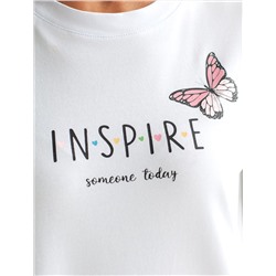 Футболка с принтом свободная эластичная из премиального хлопка